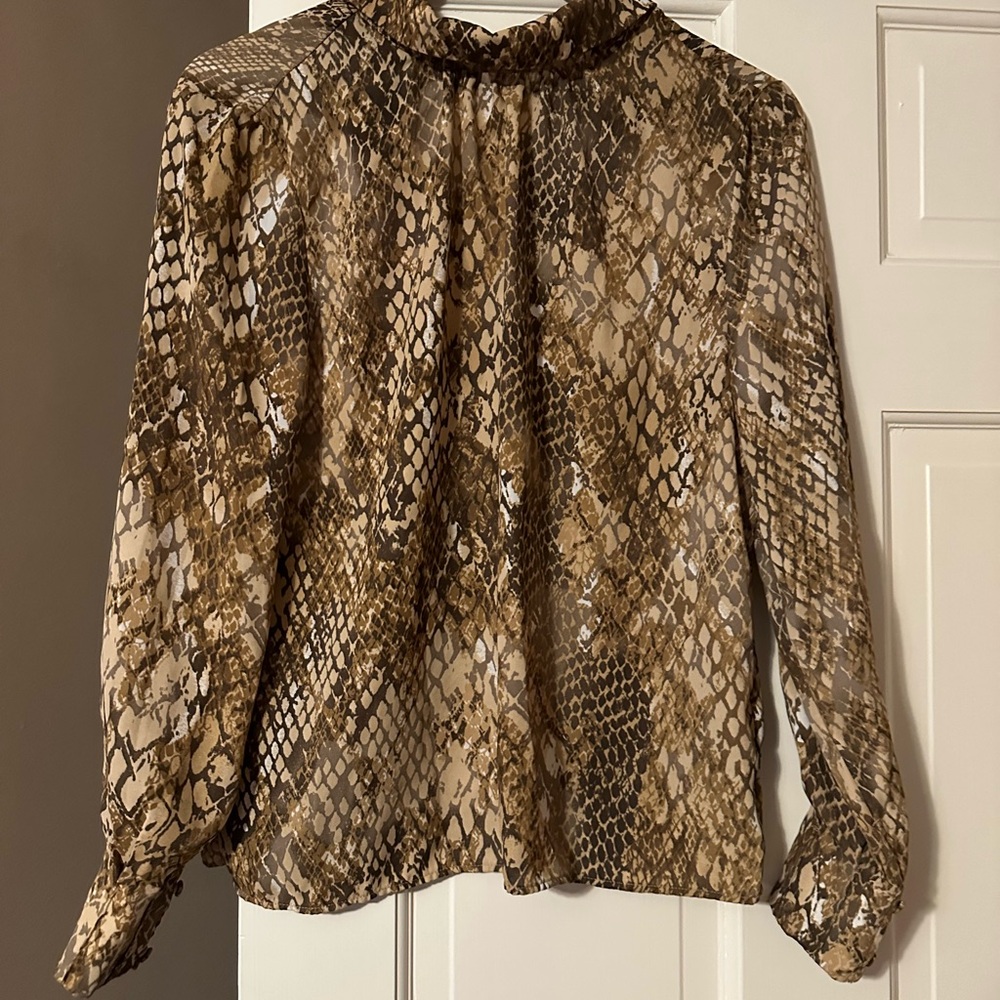 H&M Brown Snake Print Blouse